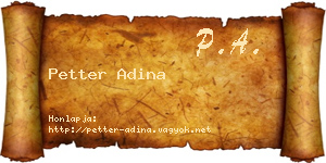 Petter Adina névjegykártya